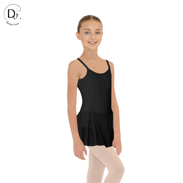 Dětský baletní dres Dansez Vousna úzká ramínka sukýnkou ze síťoviny